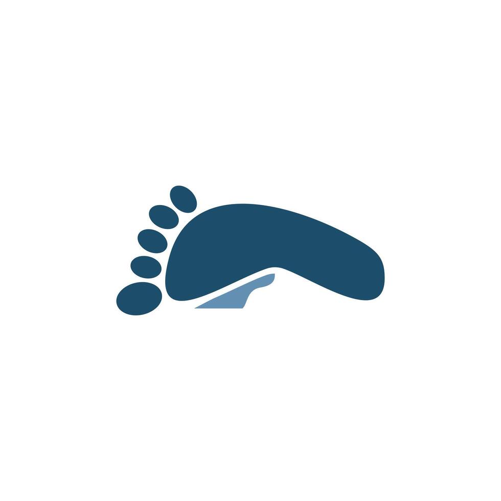 foot print with mountain logo. travel, adventure, holiday design concept vector