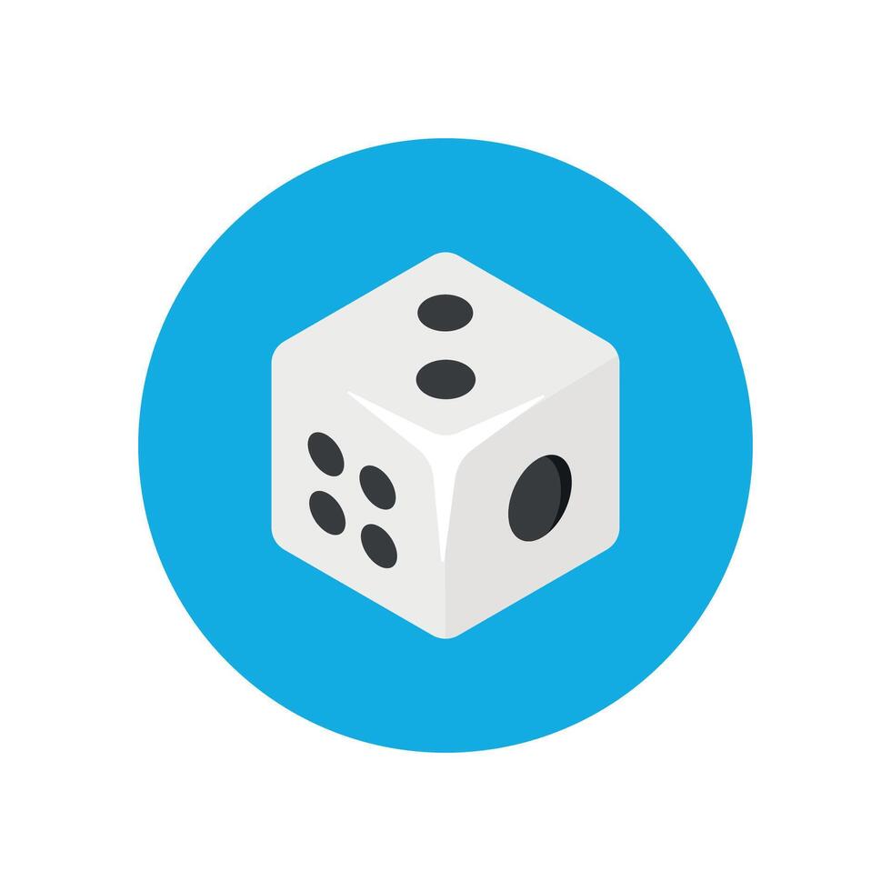 A illustration of a dice game design inside a circle. vector