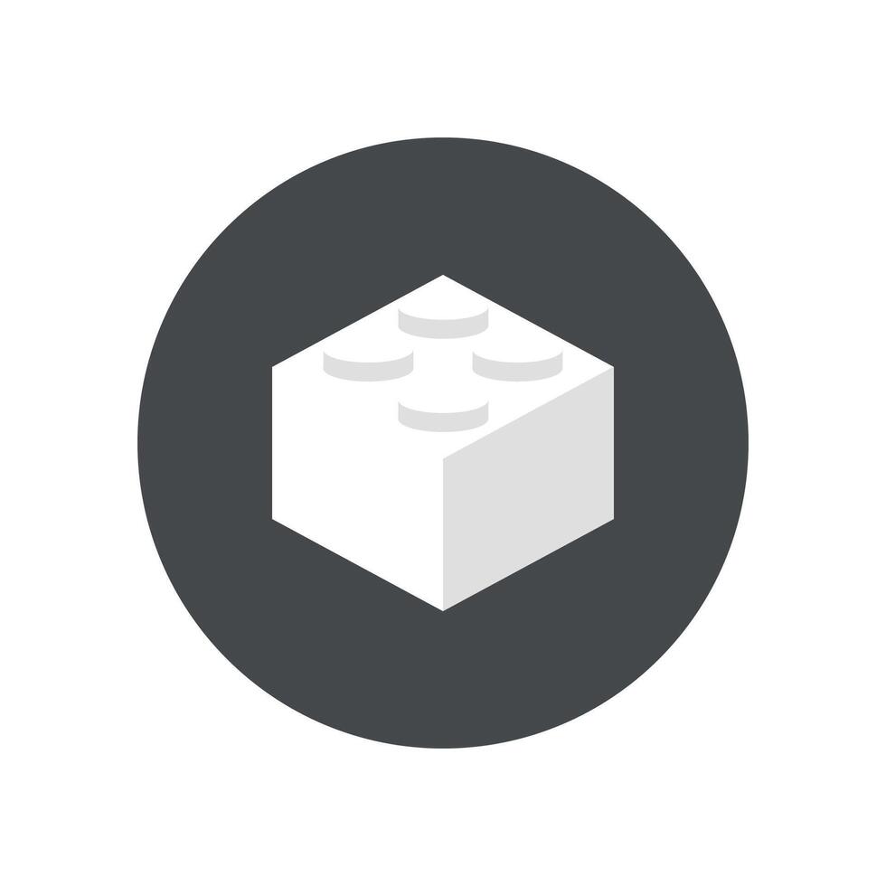 illustration of lego game design on a circle. vector