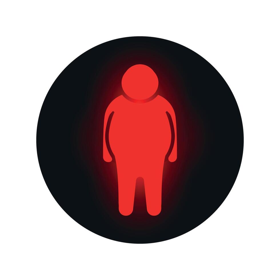 design illustration of a red icon signalling fat people, not ideal. vector