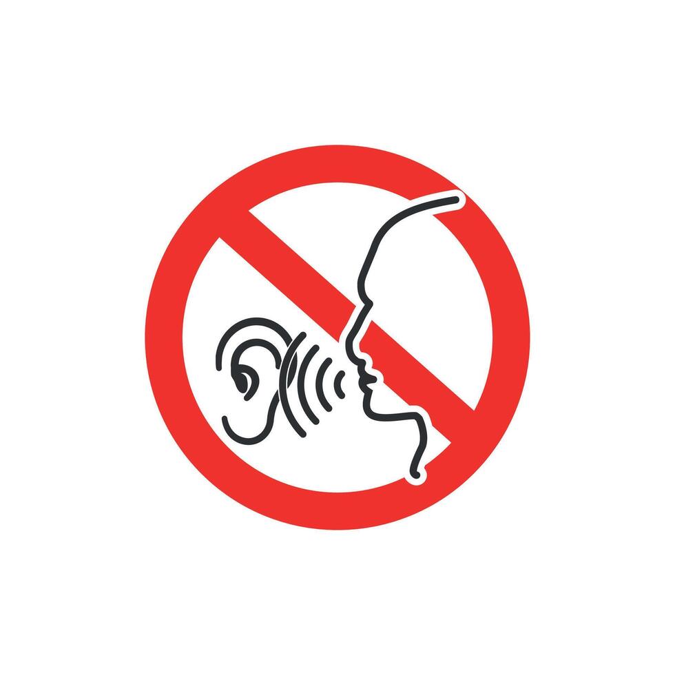 illustration outline design no gossiping. vector