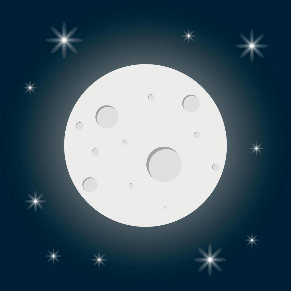 illustration of glowing moon design. vector
