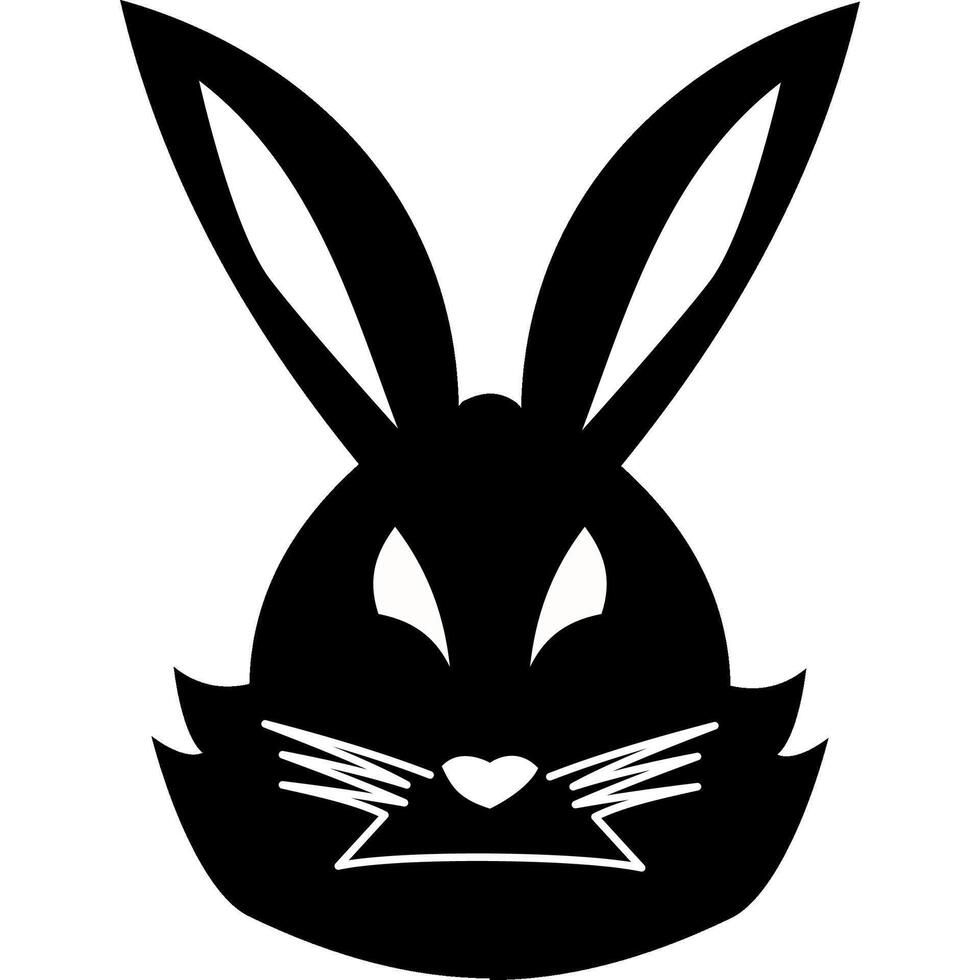 Logo Rabbit Simple Black vector