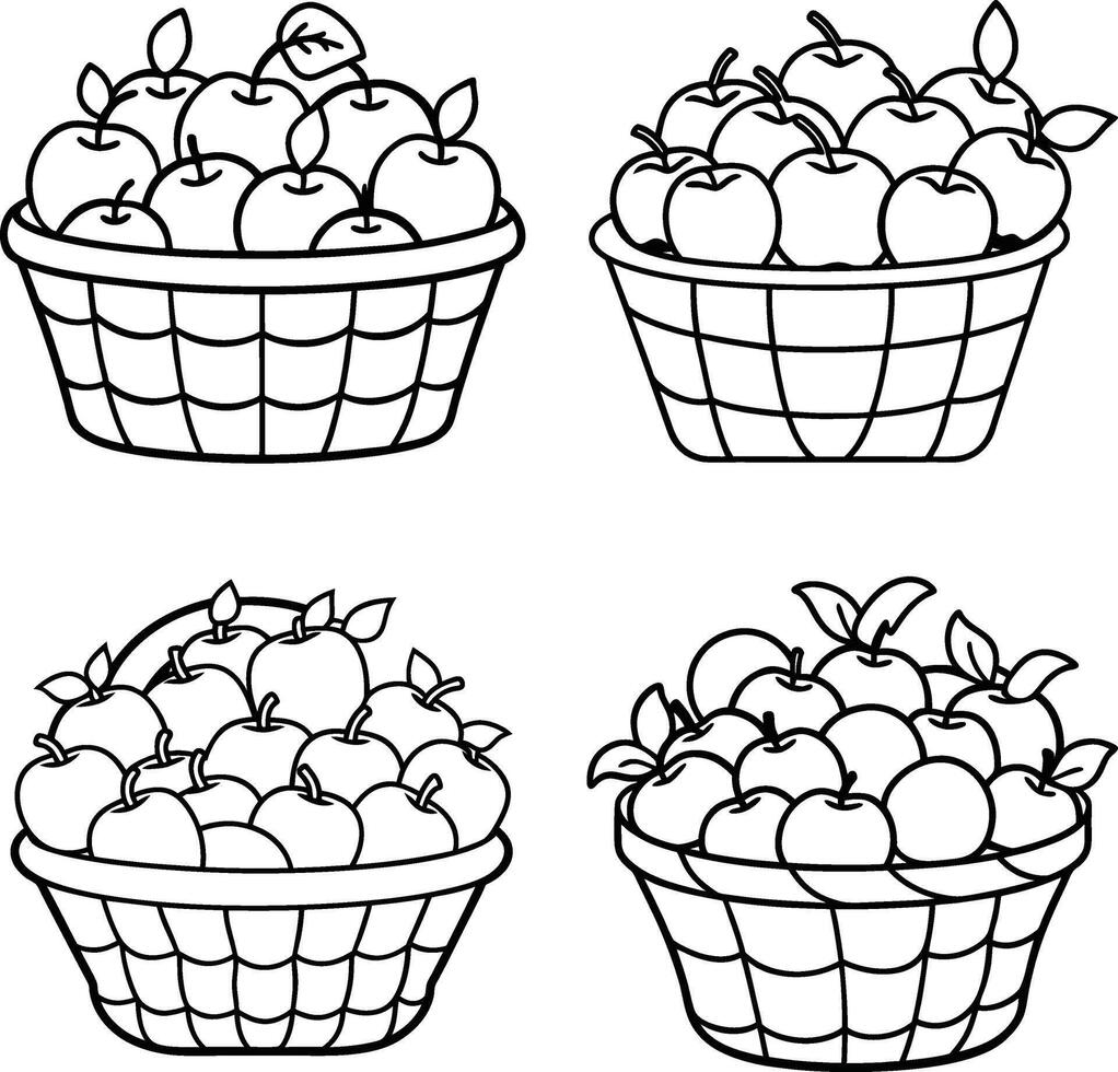 style red apple with a green leaf in a fresh and healthy line art coloring page illustration vector