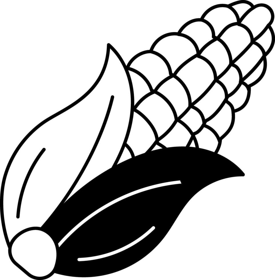 A hand drawn illustration depicting a corn vector