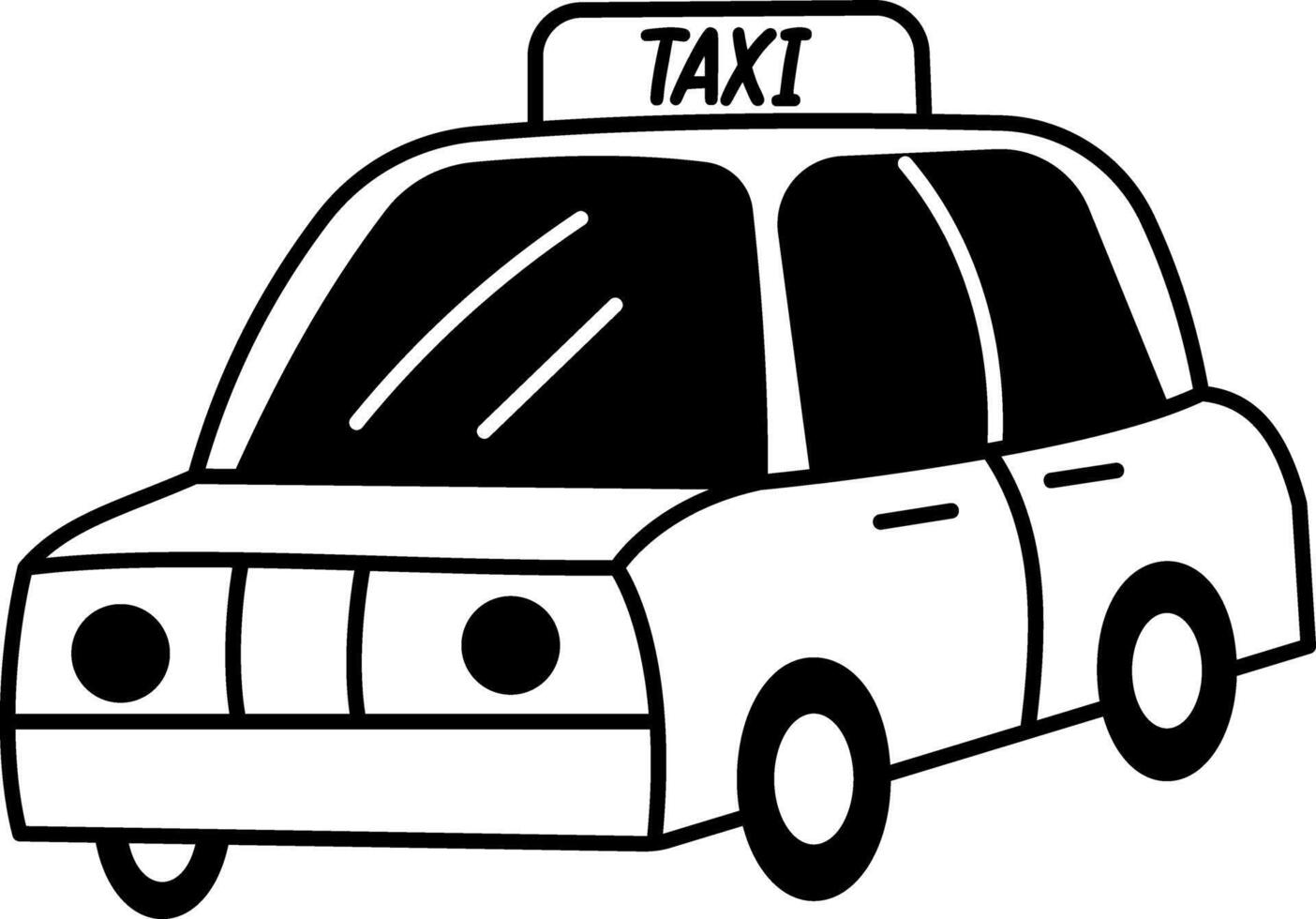 Taxi ride illustration in hand drawn style vector