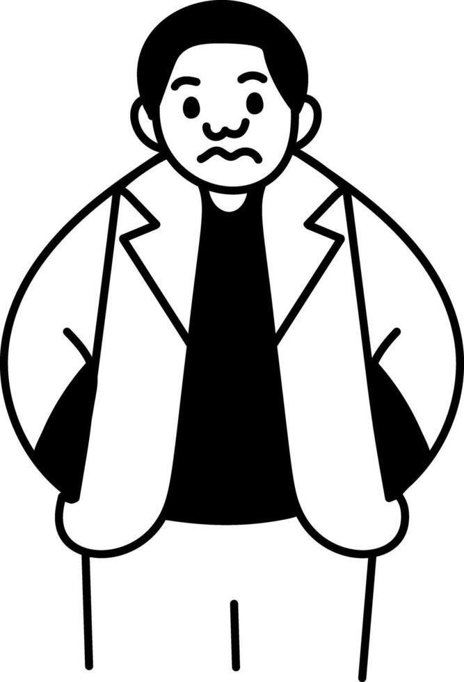 A hand drawn illustration of a male nyc citizen vector