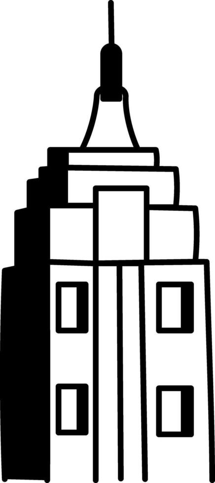 Doodle illustration of new york empire state building vector