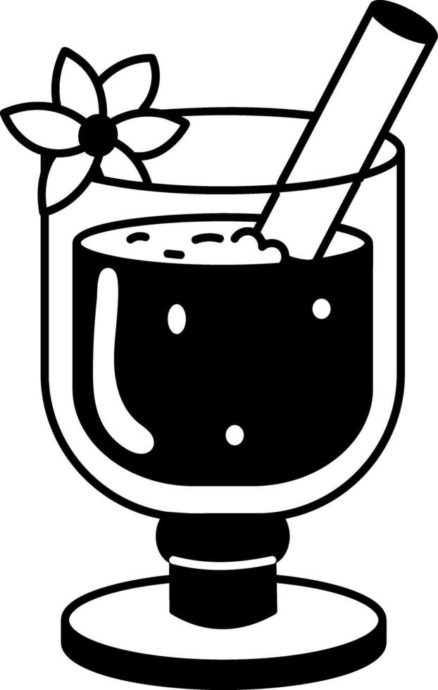 Apple cider drink illustration in hand drawn style vector