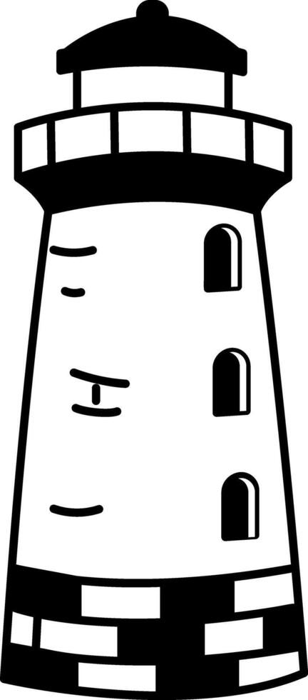 Doodle style illustration depicting a lighthouse tower vector