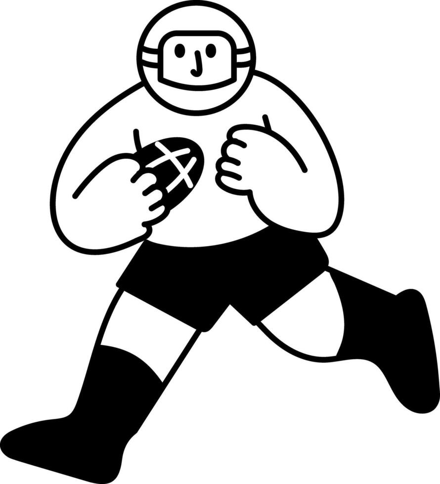 Doodle character illustration showing a rugby player vector