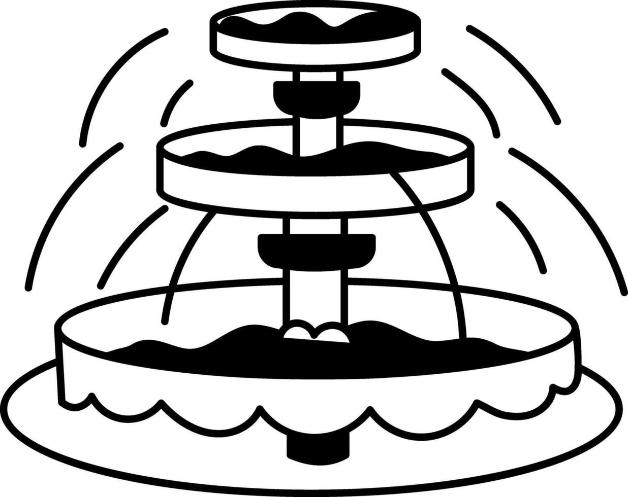 A hand drawn illustration showing water fountain vector