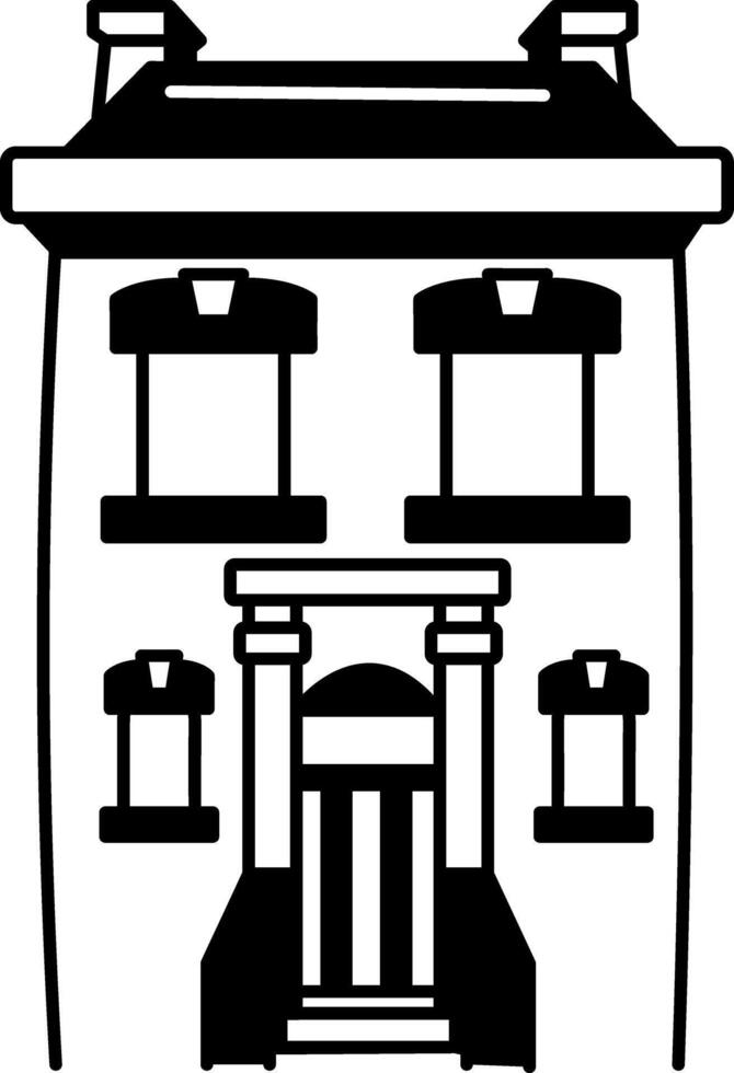 Doodle illustration of a traditional nyc house building vector