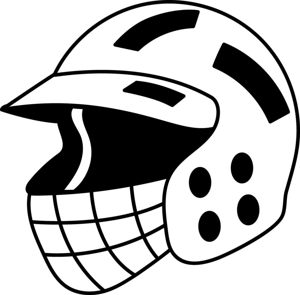 A hand drawn illustration depicting a baseball helmet vector