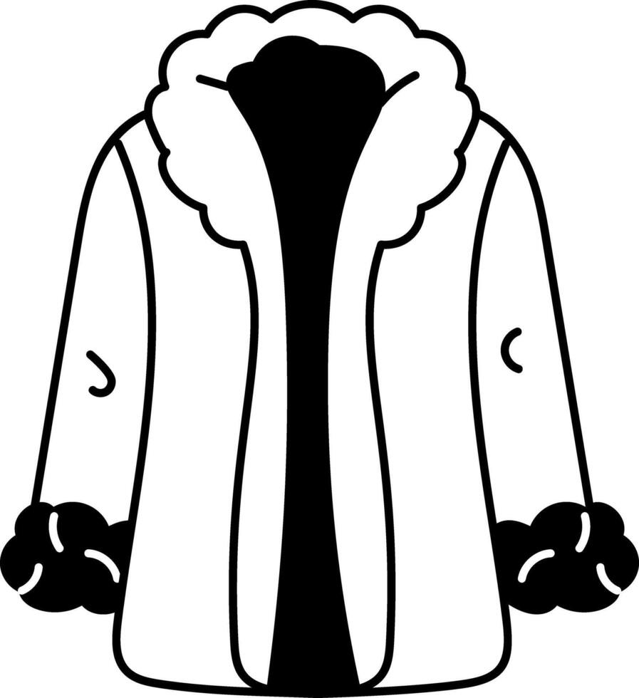 A hand drawn illustration depicting a woman fur jacket vector