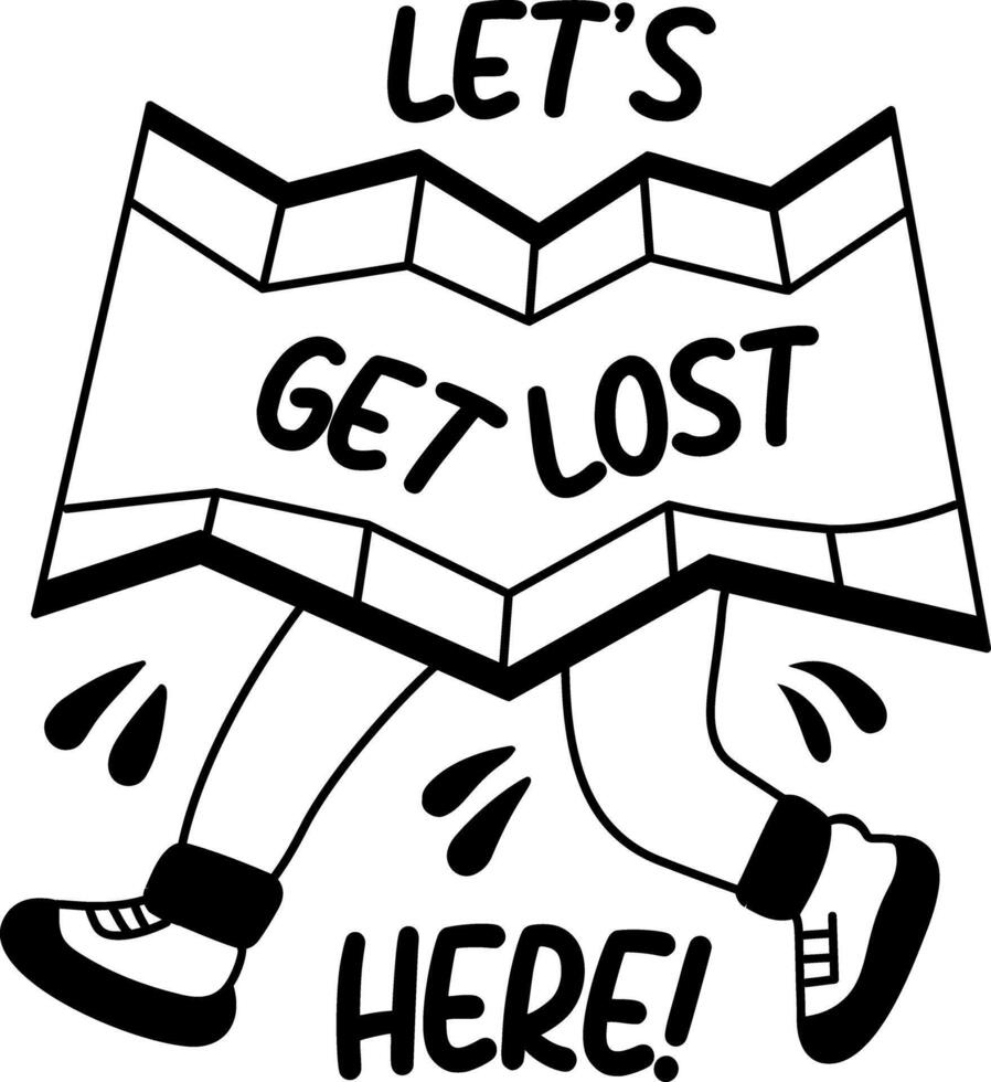 A glyph style sticker of travel map vector