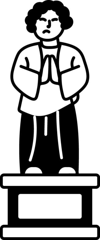 Doodle style illustration showing famous roosevelt statue vector