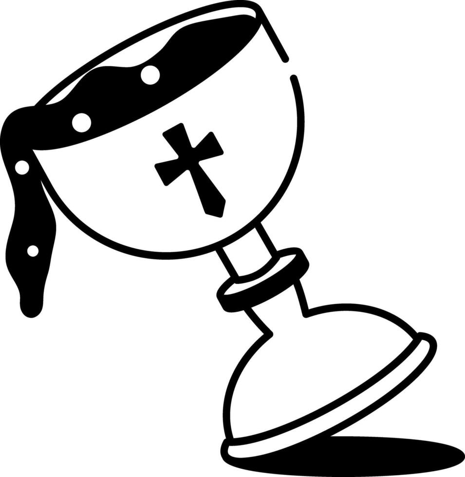 A hand drawn icon depicting a spilling holy grail vector