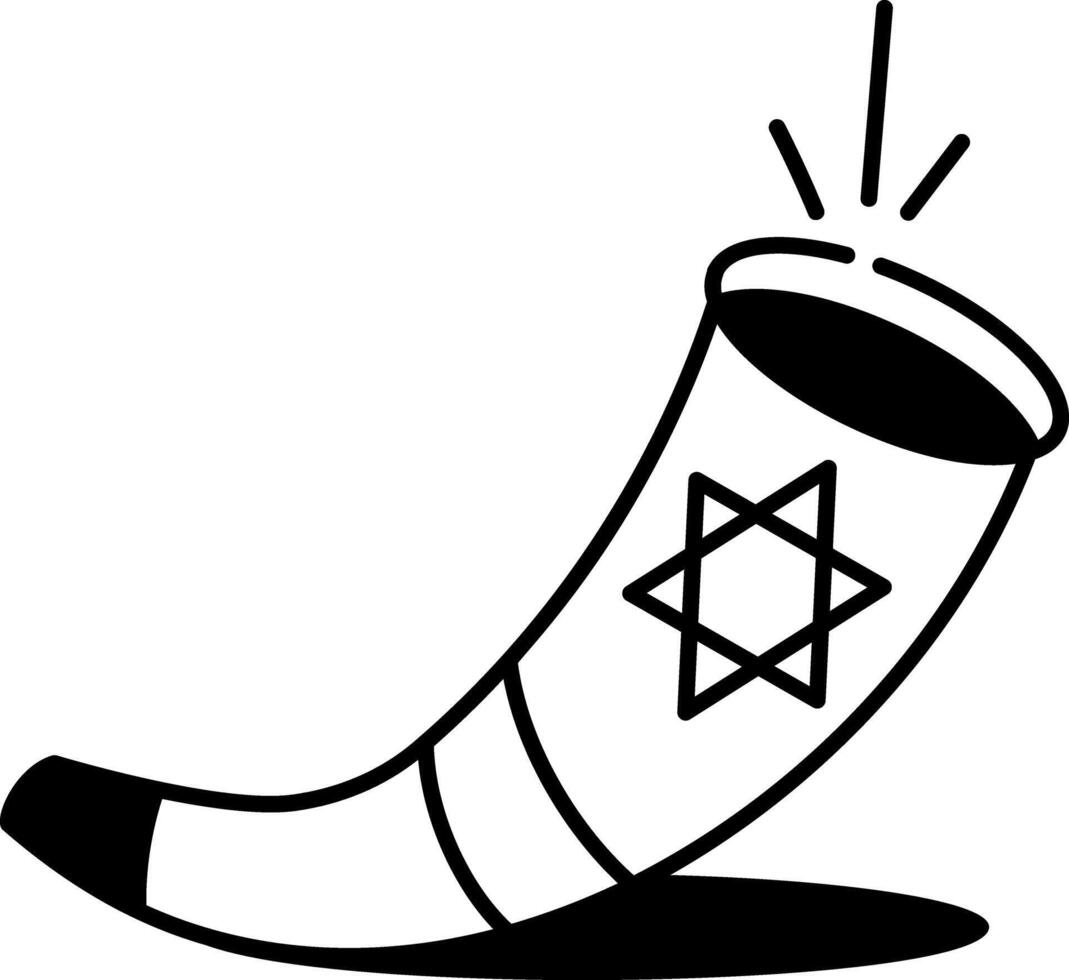 A hand drawn icon depicting a magic horn vector
