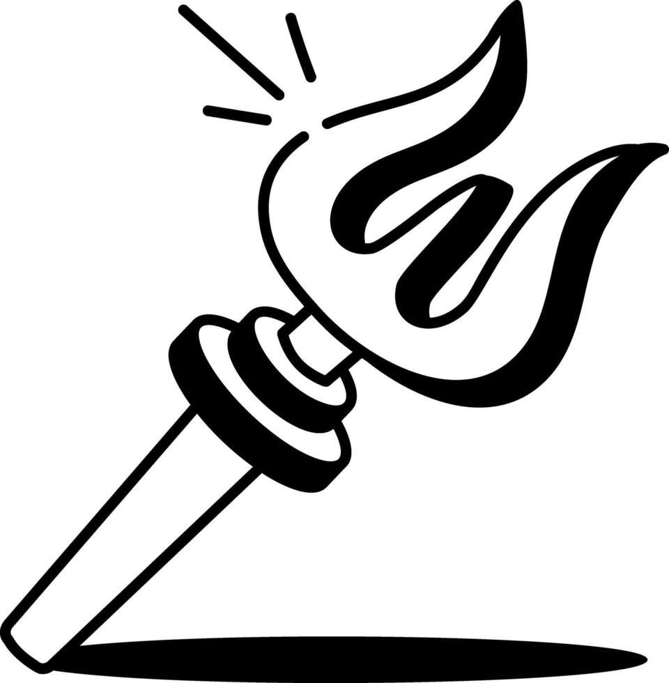 A hand drawn icon depicting a devil trident vector