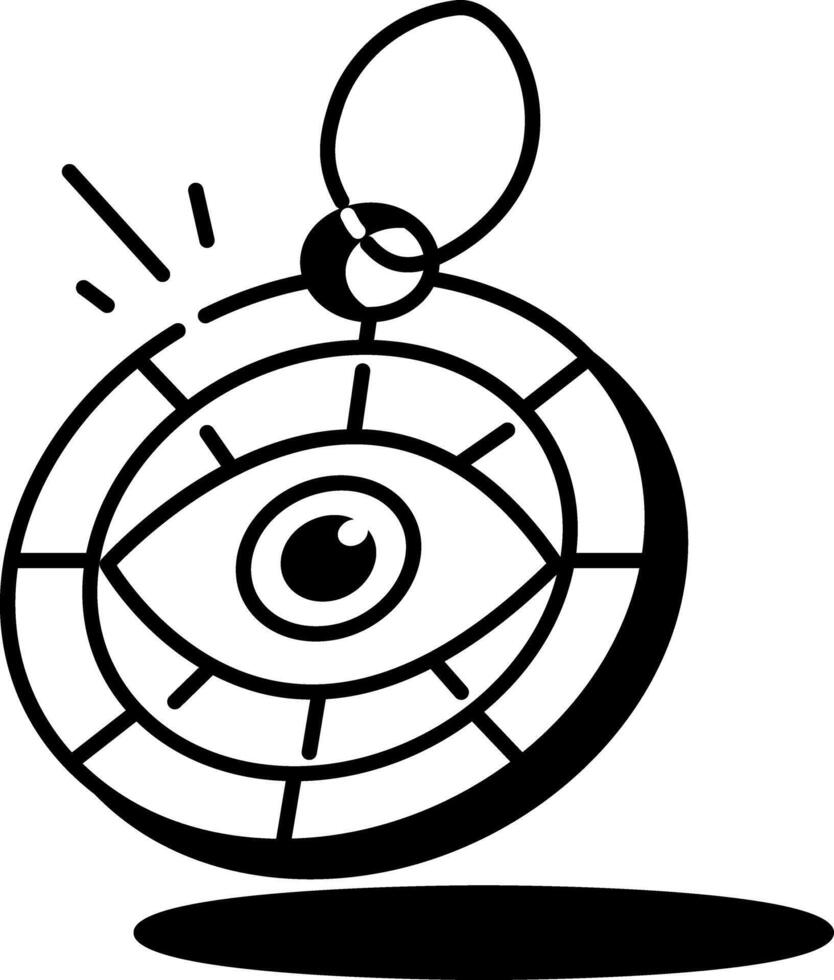 Evil eye amulet icon in doodle style vector