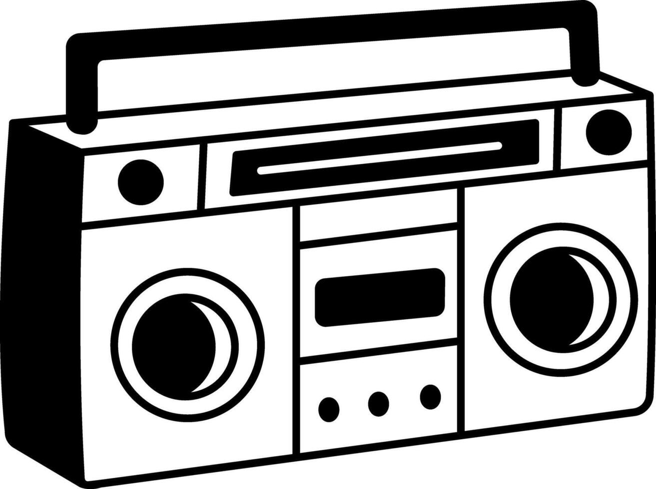 Doodle illustration depicting a stereo player vector