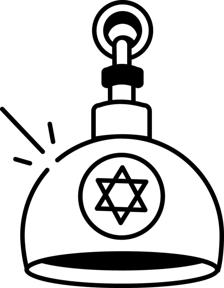 A hand drawn icon depicting golden talisman bell vector