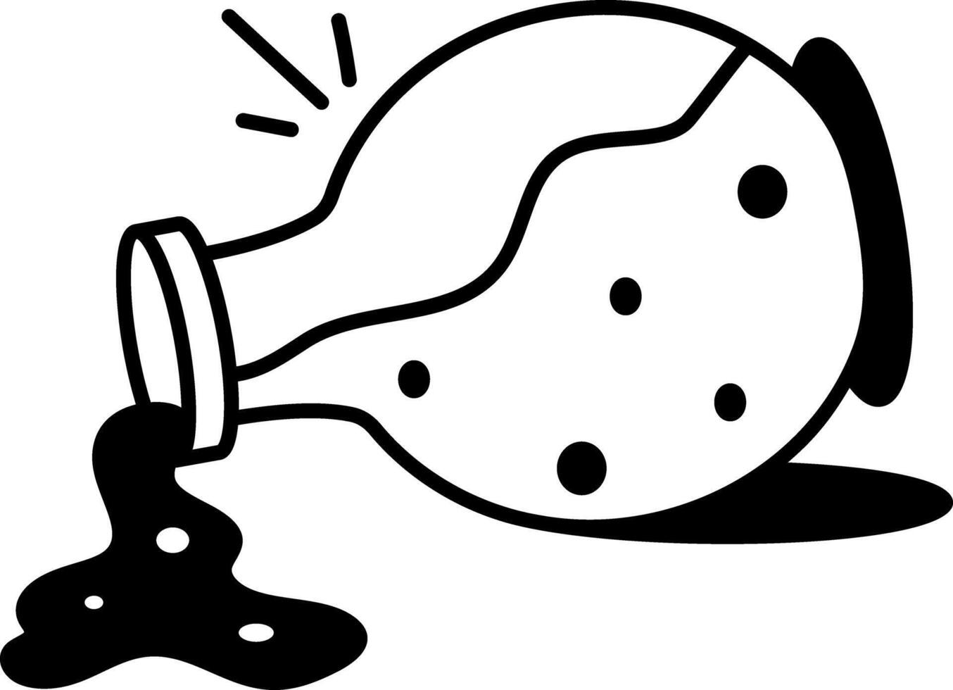 A hand drawn icon depicting spilling magic potion vector