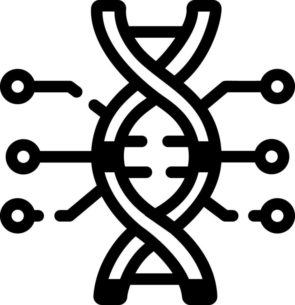 A line style icon of a dna structure depicting genetic code vector