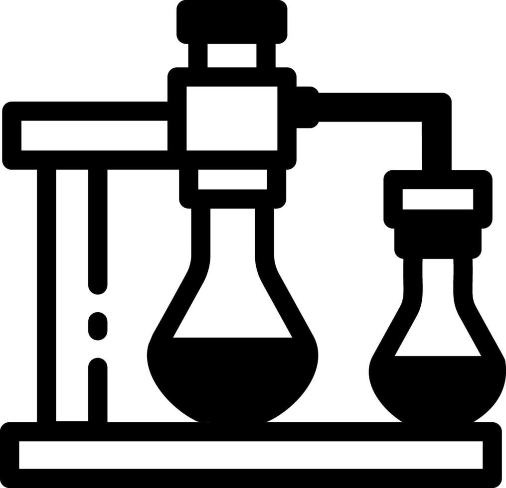 A line style icon depicting laboratory experiment vector