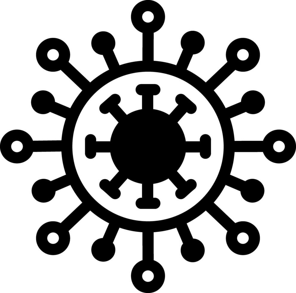 A line style icon depicting a virus structure vector