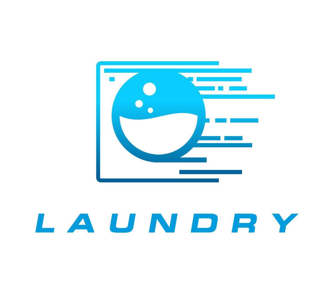 Laundry icon for wash service or laundromat emblem vector