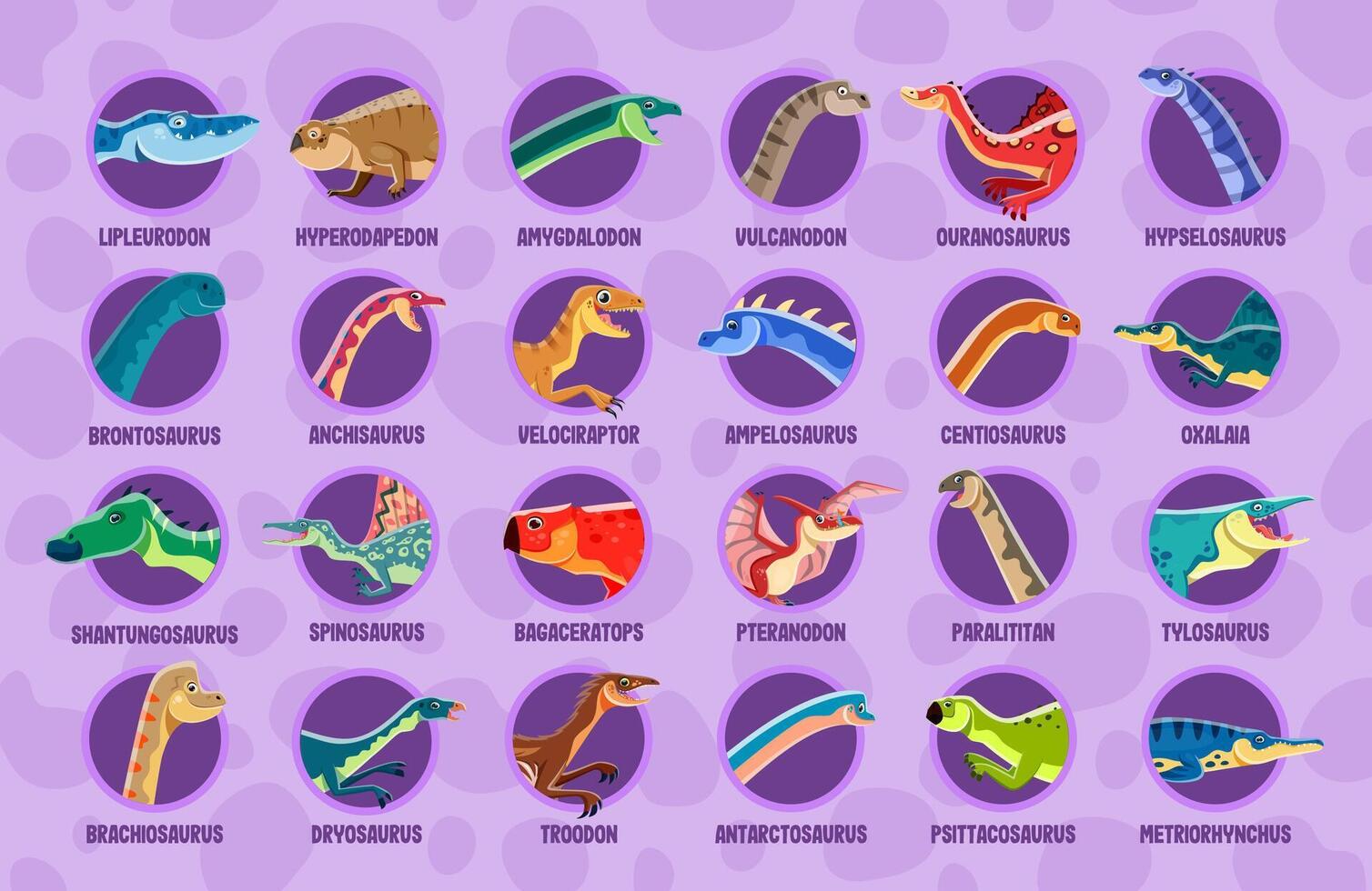 Prehistoric dinosaurs infographic, lizards species vector