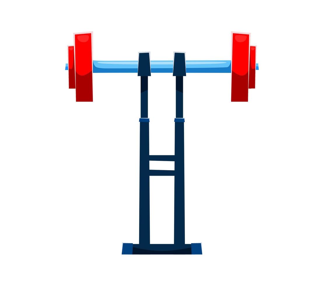 Cartoon letter T a a barbell featuring red weights vector