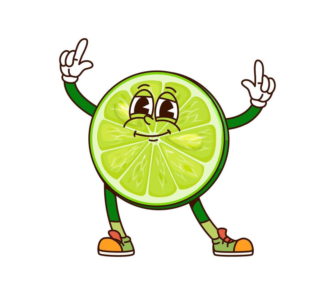 Groovy tropical half lime with a raised fingers vector