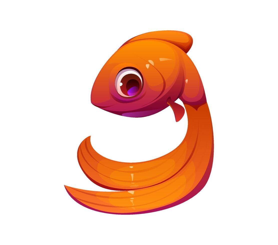 Cartoon underwater font golden fish digit 9 nine vector