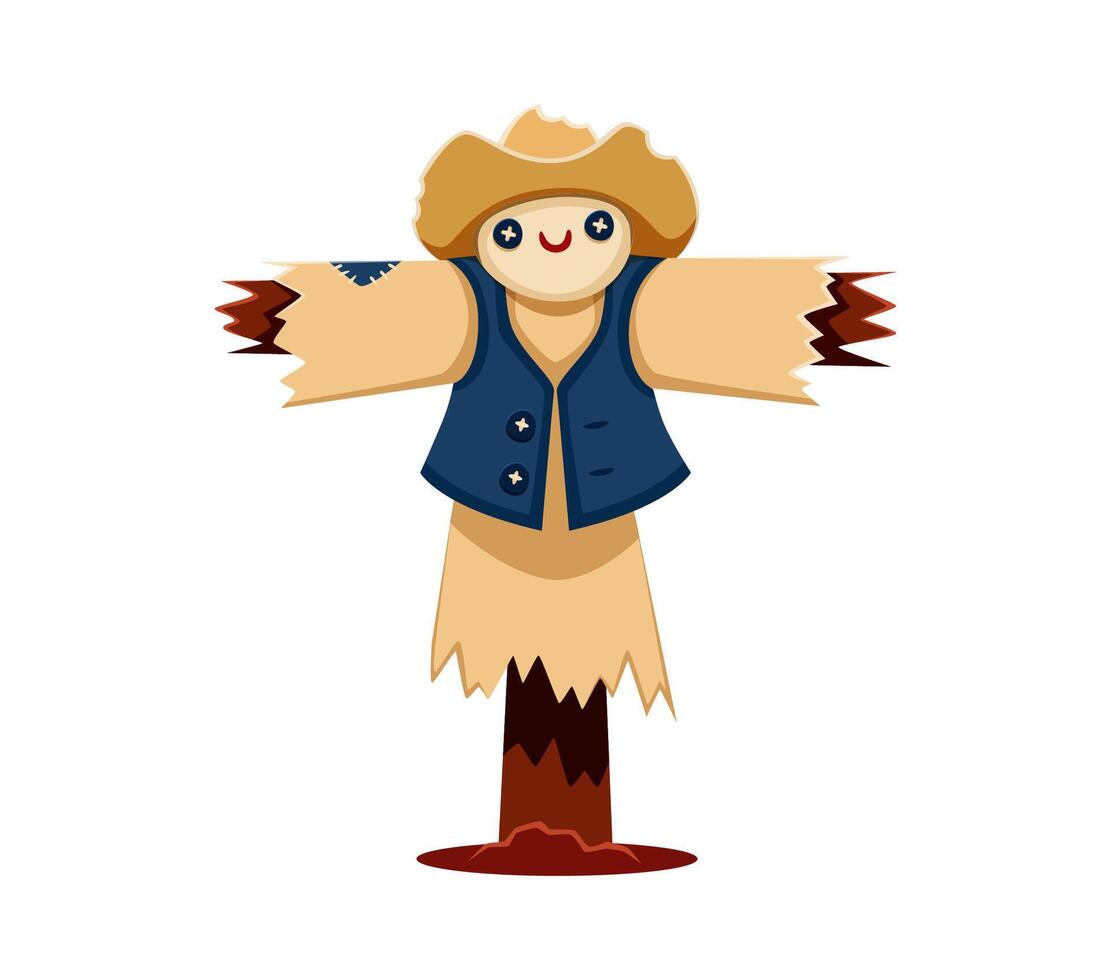 Farm font, cartoon letter type of garden scarecrow vector