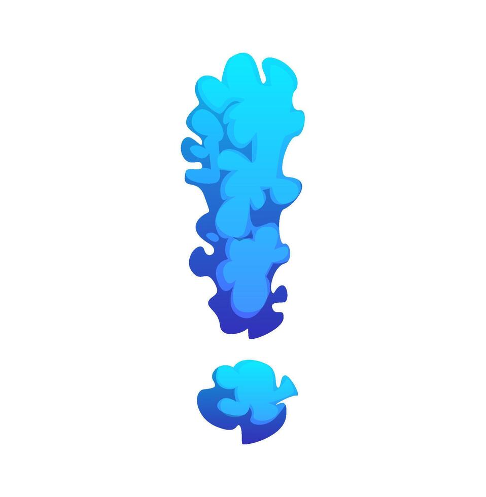 Cartoon underwater font coral exclamation mark vector