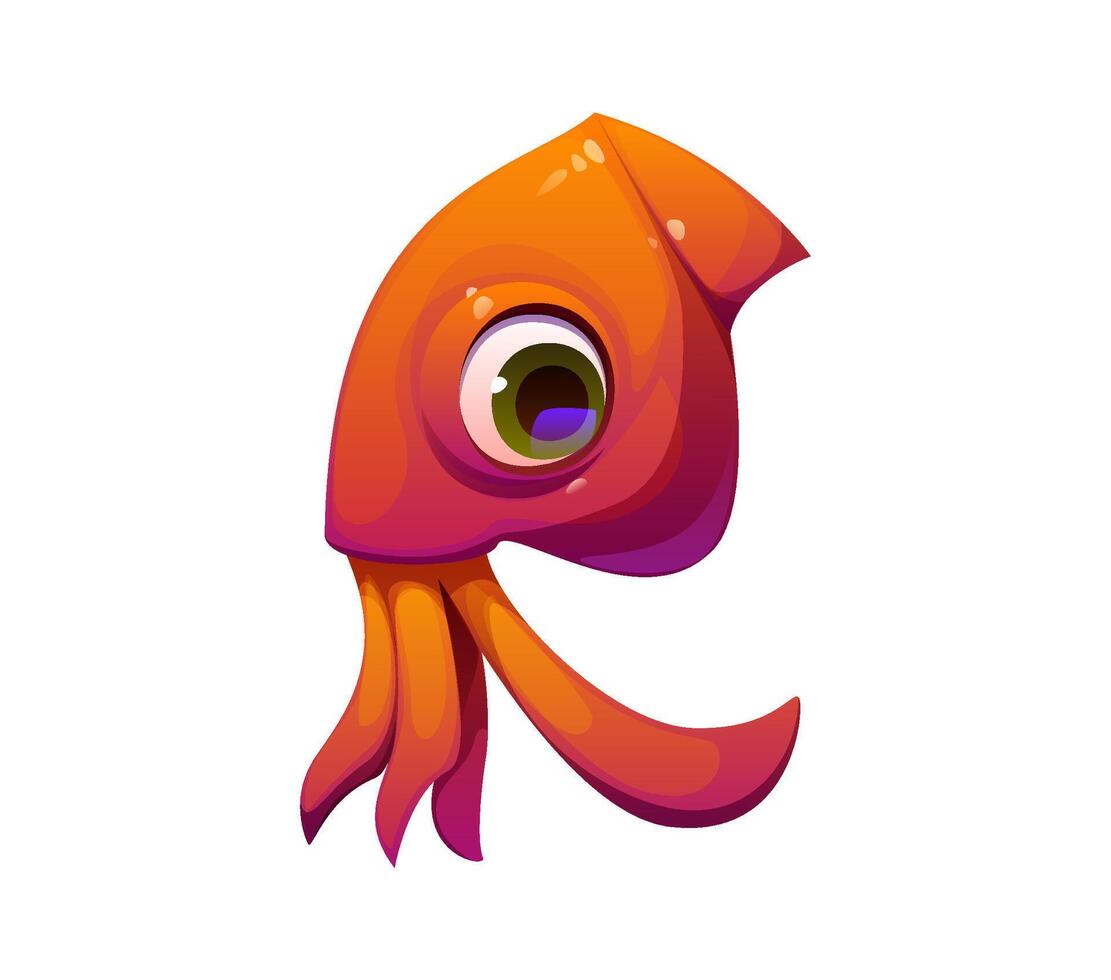 Cartoon underwater font cuttlefish letter R vector