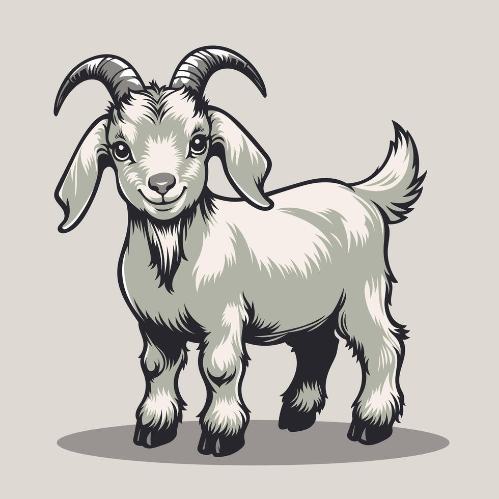 Cute Goatling Illustration vector