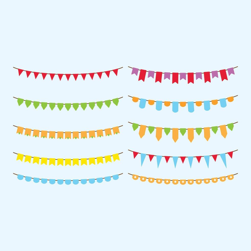 Festive Hanging Flag Design Cartoon Icon Illustration vector