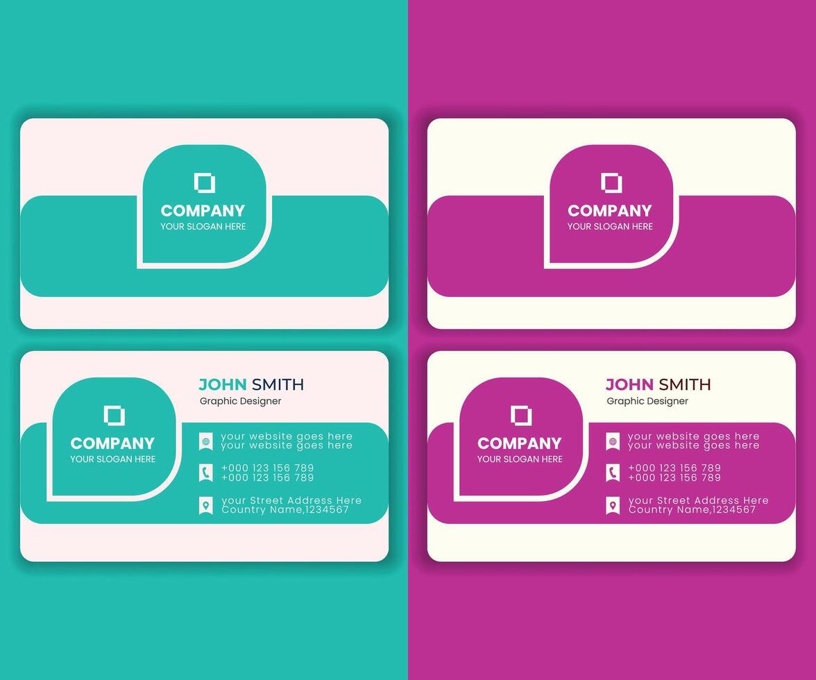Set of modern business card print templates. Personal visiting card vector