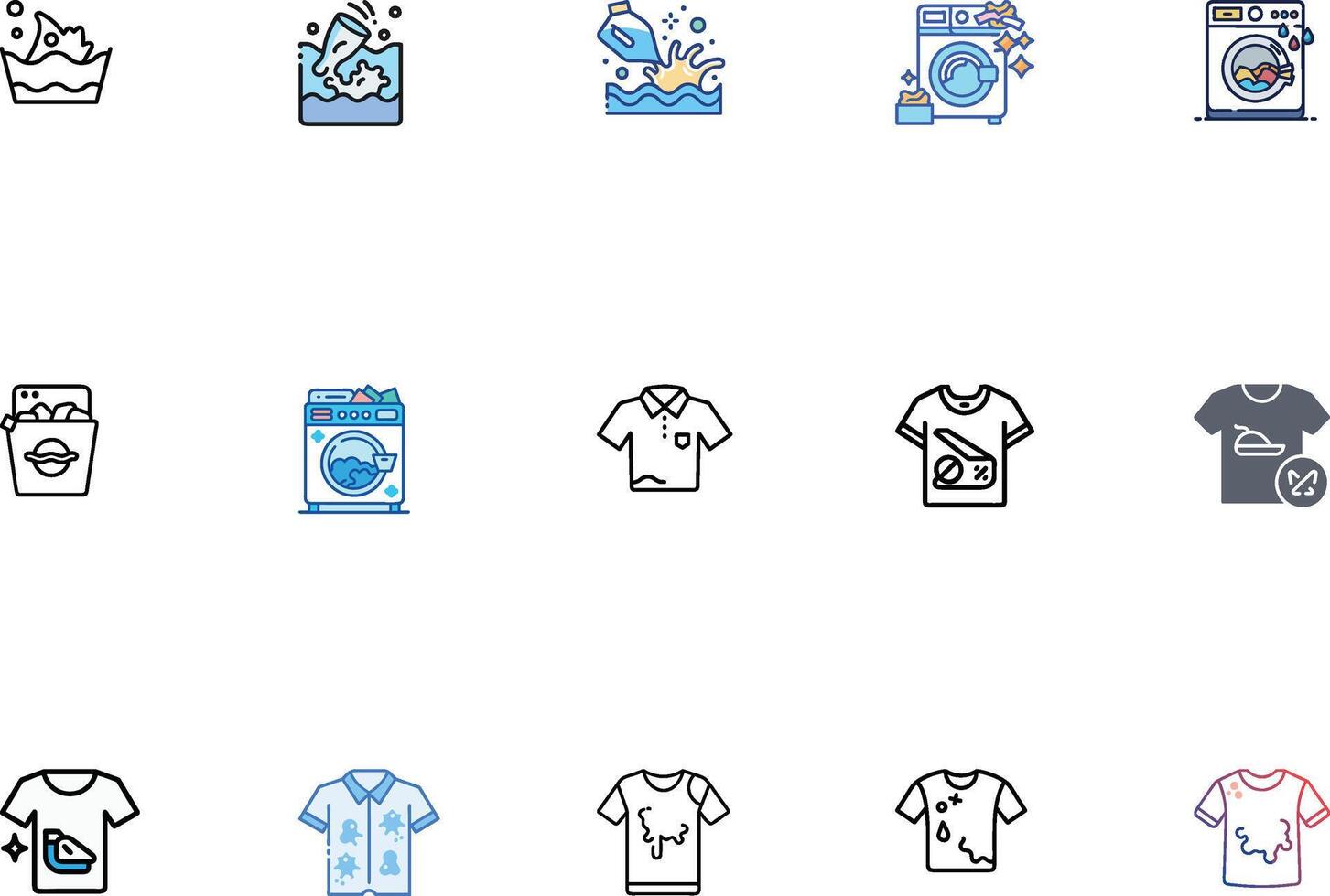 Unique Laundry Icon Pack with Cleaning Icons vector