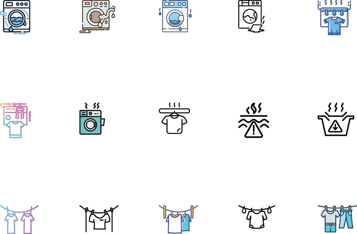 Laundry Icon Pack Unique Laundry and Cleaning Icon vector