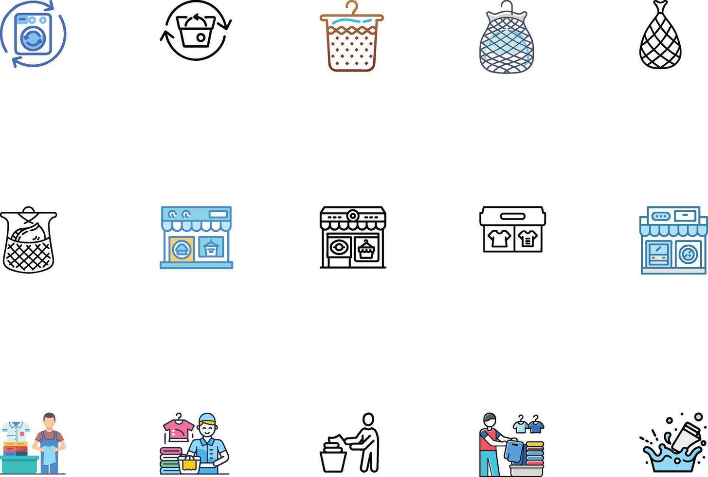 Laundry Icon Pack Unique Collection of Laundry and Cleaning Icons vector