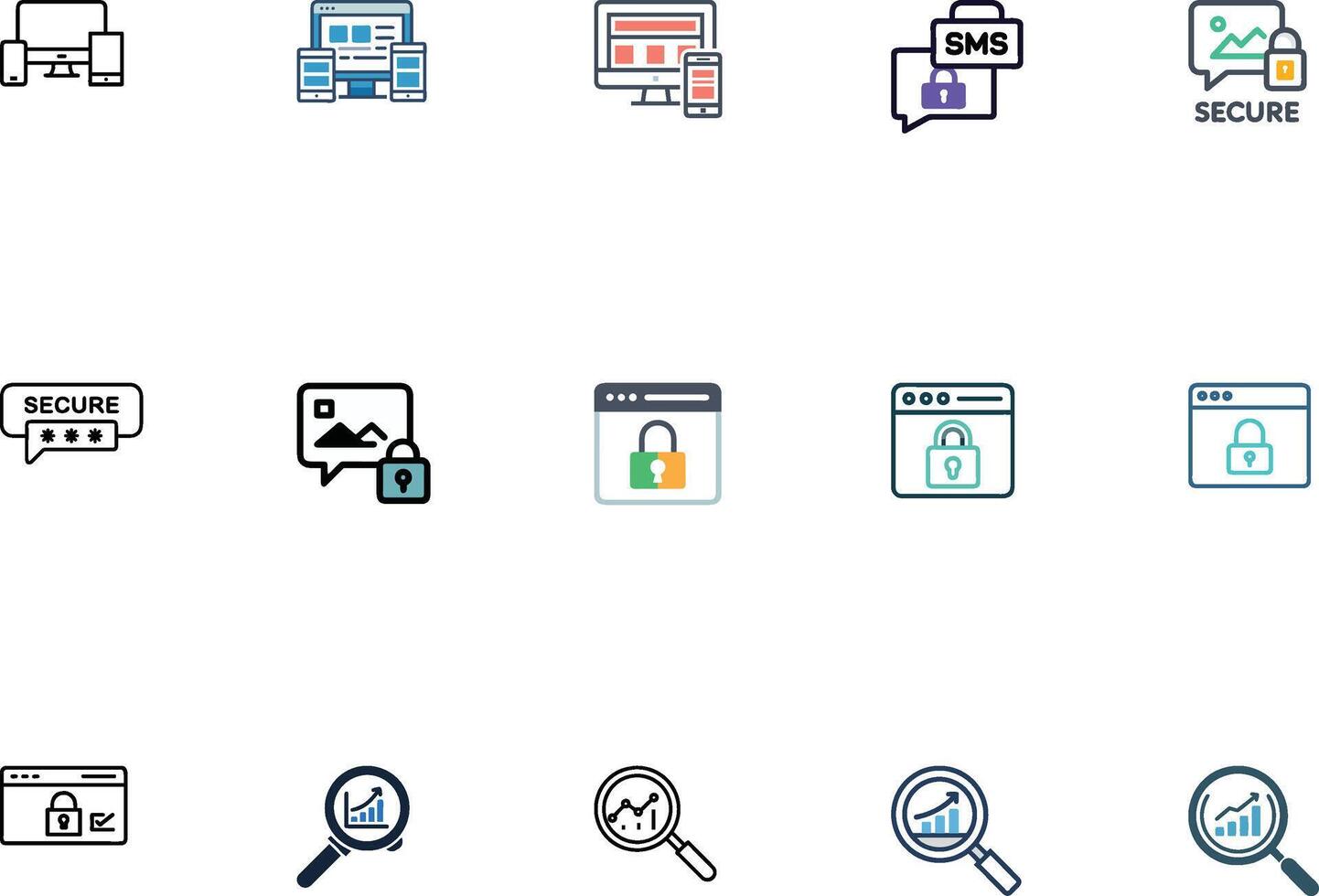 Messaging Icons Pack with High Quality Chat and Message Icons vector