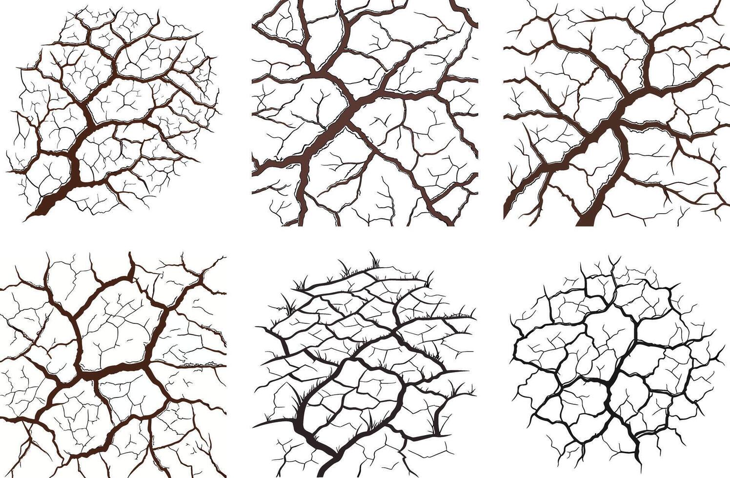 High Quality Cracked Earth with Thunderbolt Veins Textures vector