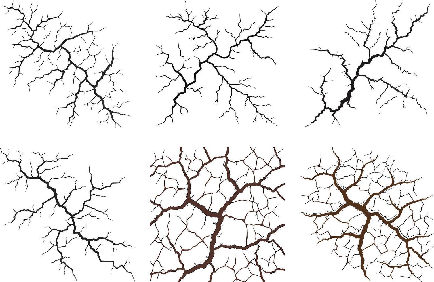 Thunderbolt Veins and Cracked Earth Texture Bundle in High Resolution vector