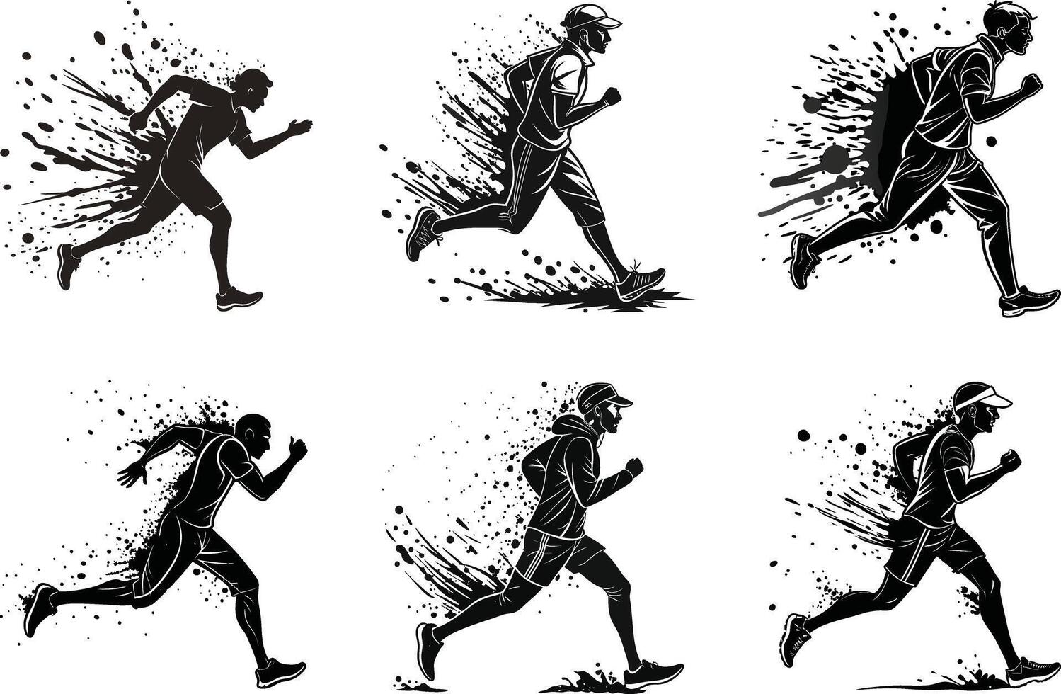 High Resolution Abstract Paint Textures Artistic Ink Splatter Bundle vector