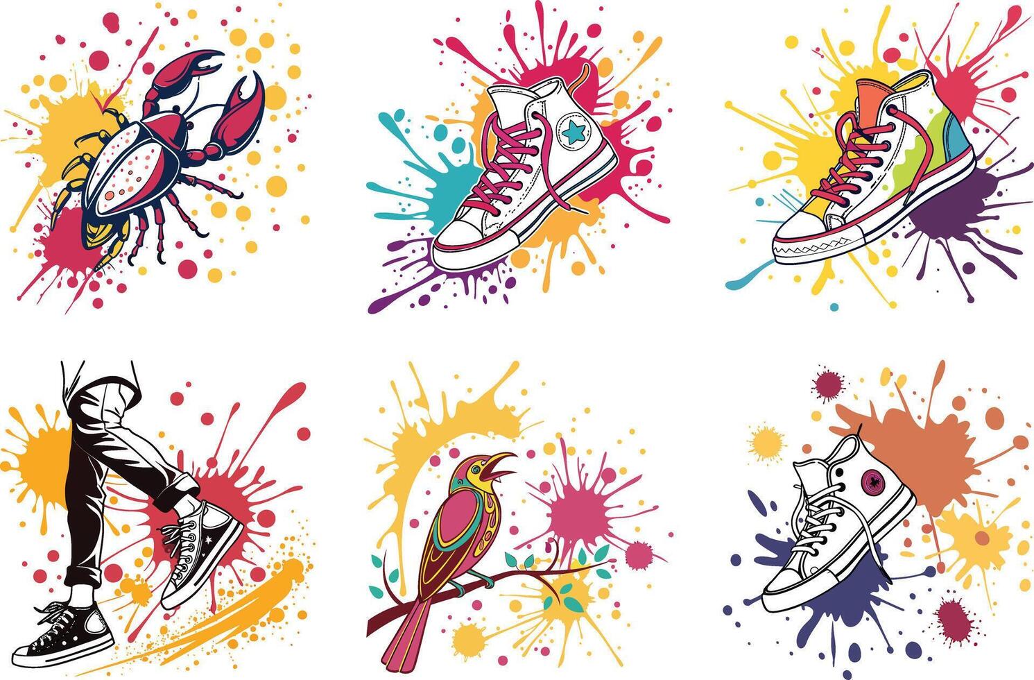 Artistic Ink Background Collection Abstract Modern and Aesthetic Designs vector